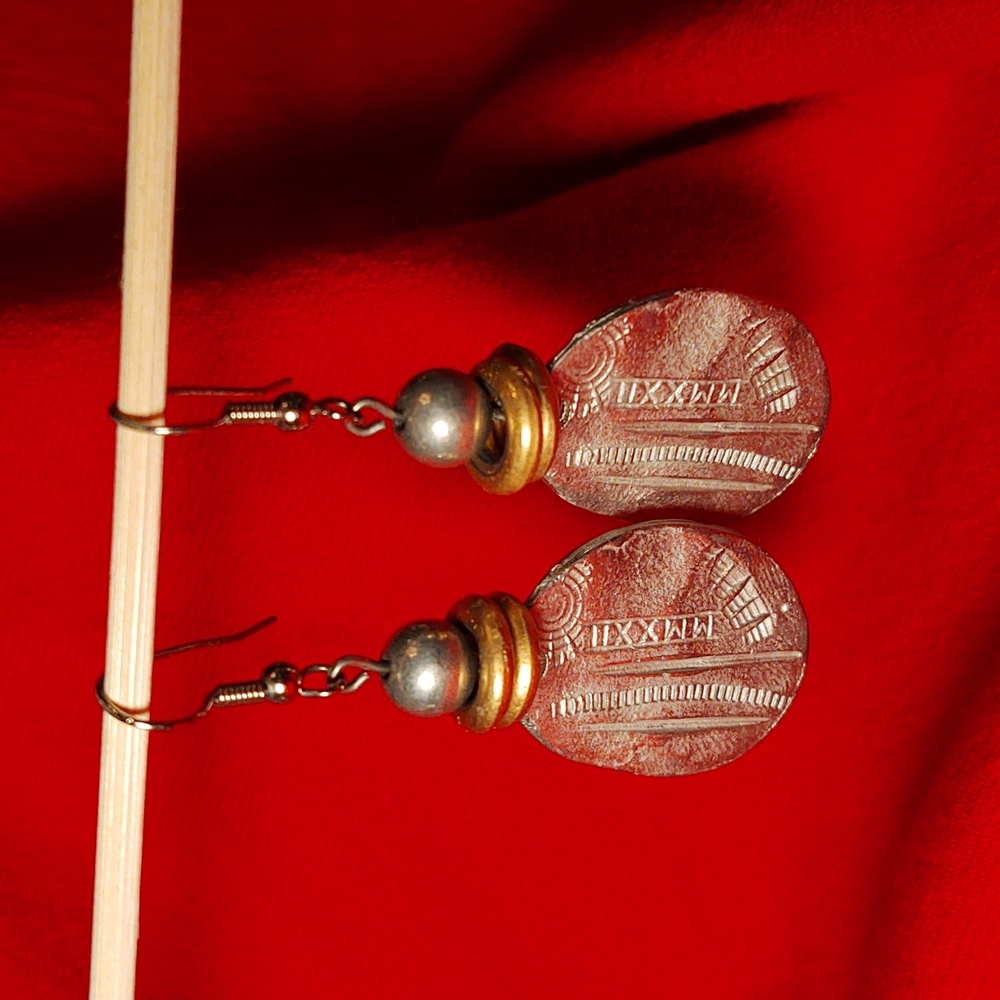 Women's Silver & Gold Metal Earrings